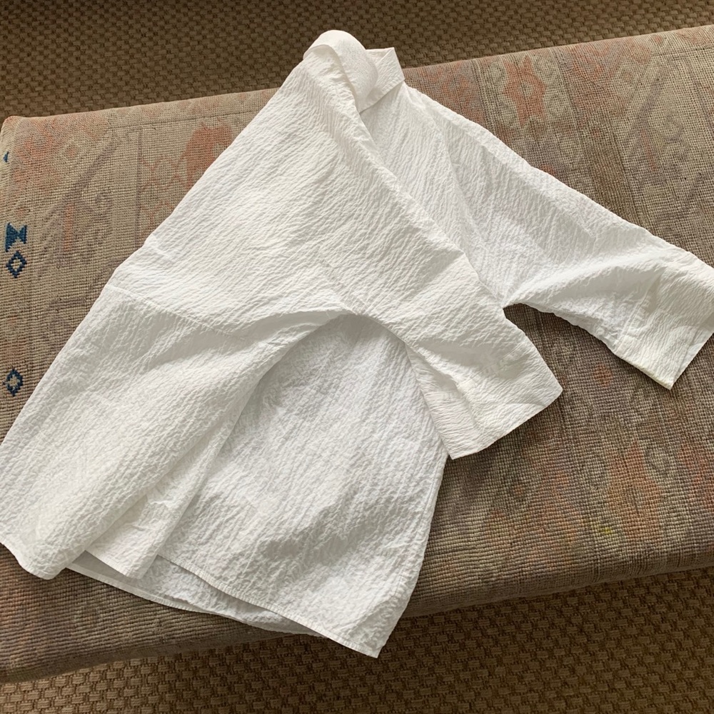 Cos oversized white textured shirt, can